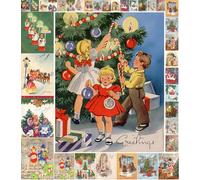 Flonz Decoupage Paper Pack (21 Sheets 15x20cm) Christmas Scenes People Vintage Styled Christmas Pictures Cards for Decoupage, Craft and Scrapbooking