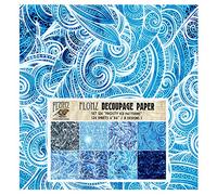 Flonz Decoupage Paper Pack (24 Sheets 6''x6'') Frosty Window Ice FLONZ Vintage Styled Seamless Pattern Paper for Decoupage, Craft and Scrapbooking for Christmas