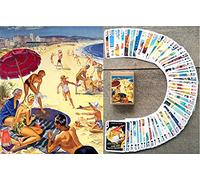 FLONZGIFT ON The Beach Travel Posters Playing Cards (Poker Deck 54 Cards All Different) Vintage Retro Classic Travel Posters Britain USA