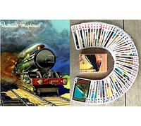 FLONZGIFT Travel by Train Playing Cards (Poker Deck 54 Cards All Different) Vintage European American Railway Travel Posters Retro Adverts Steam Train Loco