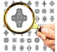 FLONZNAIL Nail Stickers Decal Transfers (5 Sheets) Intricate Knots Ancient Icons Pictograms