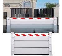 Flood Barrier L 415CM x H 100CM, Aluminum Reusable Flood Protection Baffle, Garage Door Flood Barrier Threshold Kit, Flood Barrier For Home, Heavy Duty Flood Prevention Barriers For Garage
