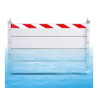 Flood Barrier Long 9.19 ft, Aluminum Flood Barriers, Front Door/Patio Door Flood Control Barrier, Impact-Resistant Removable Flood Panel Water Stopper Board