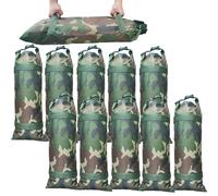 Flood Barrier Sand Bags Camouflage Canvas Flood Protection Sandbags & Reusable with Insert Buckle Handle Sandbags for Emergency Flood Protection Fits Doors Garages Basemen Counterweights (10)