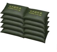 Flood Barrier Sandless Flood Expansion Bag Flood Control Fire Protection Emergency Canvas Bag Self-Absorbing Water Bag 10-Piece Set(25x120cm)