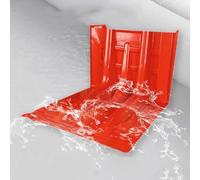 Flood Barrier Water Dam, Reusable ABS Plastic L-Shaped Baffle, Quick Install Removable Flood Blocker for Doors, Garages & Home Flood Protection