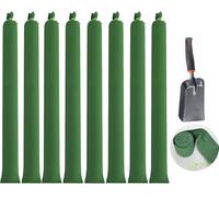Flood Prevention Sand bags, Reusable Long Canvas Sandbags for Flooding with Binding Elastic Band, for Rainy Season, Doors, Garage and Garden Rain Water Control-8pcs150cm