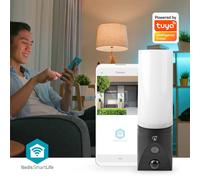 NEDIS Smart Outdoor Camera, Wi-Fi, Full HD 1080p, with Integrated Dimmable 1000lm LED Light, Motion Sensor, Night Vision, 2-Way Audio, IP65 Waterproof, MicroSD/Cloud/Other IP Storage - Black