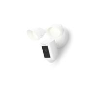 Floodlight Camera Wired White 17.9x24.6cm LED Floodlight Siren Alexa OutdoorCam