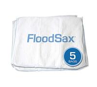 FloodSax FS5R Sandless Sandbag Water Absorbent Flood Barrier, 19" x 20", White, Pack of 5