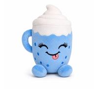 Flooffees London Blue Plush Mug Toy - Cute Kawaii Soft Toy with Whipped Cream Top, 25cm Cuddly Desk Buddy, Bedroom Décor & Gift for Kids
