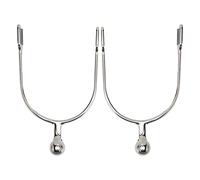 Floolinct 2Pcs Women's Stainless Steel Western Horse Spurs with Roller Ball for Equestrian Riding and Horsemanship