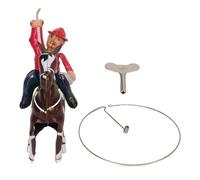 Floolinct Clockwork Vintage Cowboy Figure Toy - Wind Up Mechanical Ornament with Lasso Motion for Home Bar or Retro Collection