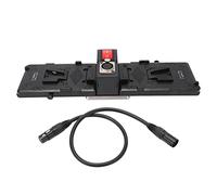 Floolinct Dual V Mount Battery Plate for Skypanel S360 S120 S30 - XLR Power Splitter with QuickRelease Lock and OnOff Switch