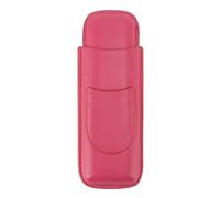 Floolinct Elegant Vintage Handcrafted Slim Cigar Case for 2 Fingers - Premium Faux Leather Portable Holder with Cutter Pocket for Travel and Business (Pink)