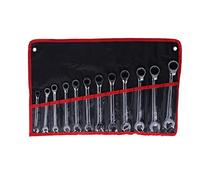 Floolinct Fix Head Ratcheting Wrench Set 8-19mm Chrome Vanadium Steel Combination Spanners with 72Tooth Ratchet for Tight Spaces