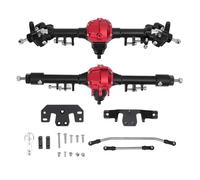 Floolinct Front and Rear Axle Assembly Aluminum Alloy Axle Upgrade Part for 1/10 Crawler Car for SCX10 II 90046 90047 Black and Red
