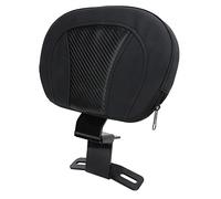 Floolinct Universal Motorcycle Passenger Seat Backrest with Removable Zip - Comfortable PU Leather Support for Long Rides (Black Stitch)