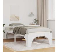 Floor Bed Frame Single White Solid Pine Wood with Underbed Storage Compact [EEK: A]