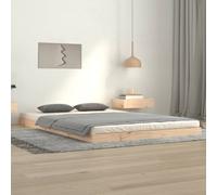 Floor Bed Frame Solid Pine Natural 120x200 cm Low Profile Minimalist Durable Kit