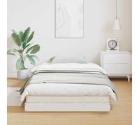 Floor Bed Frame Solid Pine Wood Low Profile White 100x220cm Modern Slim
