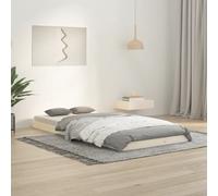Floor Bed Frame White Solid Pine 90x200 cm Low Profile Modern Platform Handmade