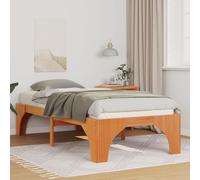Floor Bed Frame with Storage Brown 100 x 200 cm Solid pine wood Berkfield Home Brown One Size
