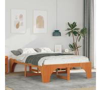 Floor Bed Frame with Storage Brown 135 x 190 cm Pine wood Berkfield Home Brown One Size