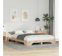 Floor Bed Frame with Storage Brown 140 x 210 cm Wood Berkfield Home Multi One Size