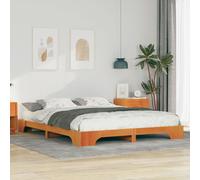 Floor Bed Frame with Storage Brown 160 x 210 cm Solid wood Berkfield Home Brown One Size