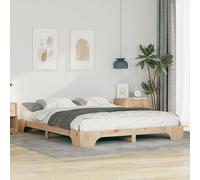 Floor Bed Frame with Storage Brown 160 x 220 cm Solid pine wood Berkfield Home Multi One Size