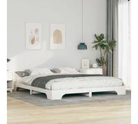 Floor Bed Frame with Storage White 200 x 210 cm Wood Berkfield Home White One Size