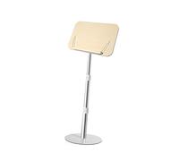 Floor Book Holder,Height Adjustable Laptop Tray Tablet Stand for Reading In Bed，Solid Wood for Sheet Music(White,30x30x70-142cm)