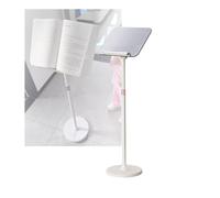 Floor Book Stand, 930-1400mm Height Adjustable, Panel Size 390x265mm,Can Hold Thick Books for Recipes Textbooks(White)