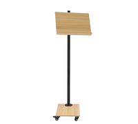 Floor Book Stand for Reading Hand Adjustable Height Magazine Holder,Baking PaintCookbook Holder,Movable Panel,Universal Wheels,Quadrilateral Base,for Use in Piano Rooms,Dance Studios,Study Rooms