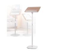 Floor Book Stand,Panel Size 39x26cm Angle 180° Adjustable,Reading Stand Height Adjustable,for Sheet Music Recipes Textbooks(White,Adjustable 50-130cm)