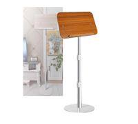 Floor Book Stand,Reading Stand Panel Size 39x26cm Angle Adjustable,Can Bear 25kg for Sheet Music Recipes Textbooks(Wood color,Adjustable 45-75cm)