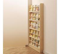 Floor Bookcases Display Racks Tall thin 10cm Standing 2-8 tier Bookshelves wood Frame behind the door Open Storage Rack Shelf Book Shelf for Bedroom, Living Room, Home Office