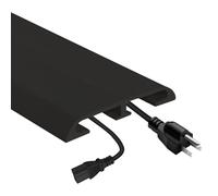 Floor Cable Cover, 1m Self Adhesive Double Cable Slot Floor Cord Channel, Flexible Cuttable PVC Wire Cover for Office, Bedroom (Black, 1m)