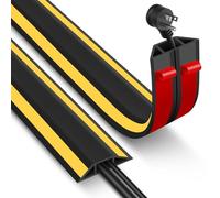 Floor Cable Cover, 2 Meters Cable Protector Rubber Self-adhesive Wire Covers Floor Cable Tidy for Indoor Outdoor, Easy Lay Flat, 2m x 50mm