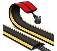 Floor Cable Cover, 3 Meters Cable Protector Rubber Self Adhesive Wire Covers Floor Cable Tidy for Indoor Outdoor, Easy Lay Flat, 3M x 50mm