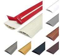 Floor Cable Cover, Cable Protector, Self-adhesive Flexible Floor Cord Channel, Rubber Wire Covers For Cables Tidy for Indoor Outdoor, Easy Lay Flat, 50mm* 5m, white wood grain