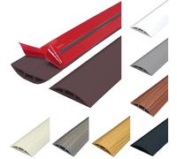 Floor Cable Cover, Cable Protector, Self-adhesive Flexible Floor Cord Channel, Rubber Wire Covers For Cables Tidy for Indoor Outdoor, Easy Lay Flat, 50mm* 2m, chocolate