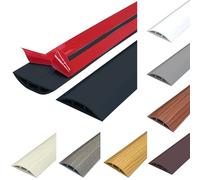 Floor Cable Cover, Cable Protector, Self-adhesive Flexible Floor Cord Channel, Rubber Wire Covers For Cables Tidy for Indoor Outdoor, Easy Lay Flat, 50mm* 5m, black