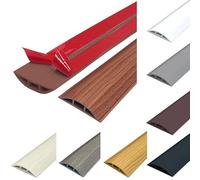 Floor Cable Cover, Cable Protector, Self-adhesive Flexible Floor Cord Channel, Rubber Wire Covers For Cables Tidy for Indoor Outdoor, Easy Lay Flat, 50mm* 2m, brown wood grain