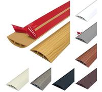 Floor Cable Cover, Cable Protector, Self-adhesive Flexible Floor Cord Channel, Rubber Wire Covers For Cables Tidy for Indoor Outdoor, Easy Lay Flat, 50mm* 5m, yellow wood grain