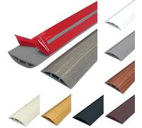 Floor Cable Cover, Cable Protector, Self-adhesive Flexible Floor Cord Channel, Rubber Wire Covers For Cables Tidy for Indoor Outdoor, Easy Lay Flat, 50mm* 2m, gray wood grain