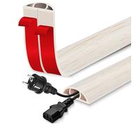 Floor Cable Cover Flexible Floor Cable Protector 3m Wire Covers for Cables Self Adhesive Cable Floor Cover Floor Cord Cover Cable Hider for Home Office Garage (Maple Wood, 40mm×3m)