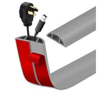 Floor Cable Cover Self-adhesive Cable Protector Flexible Floor Cord Covers PVC Cord Channel Wire Hider for Home Office Warehouse (3m×5cm, Grey)