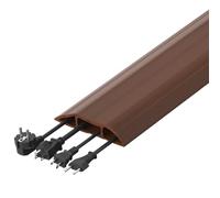 Floor Cable Protector 1.8M Cord Protector Wire Cover Protect Cables Wire Tidy Organizer Prevent Trip Hazards for Pet Animal Chewing Proof Workshop Warehouse Garage Home Office Cord Black (Brown, 1.8m)